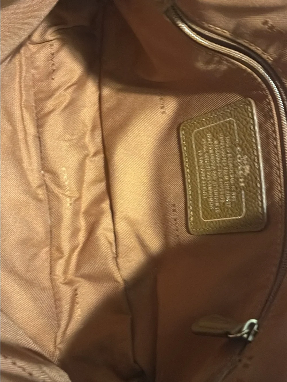 Coach Pebbled Leather Crossbody in Cognac